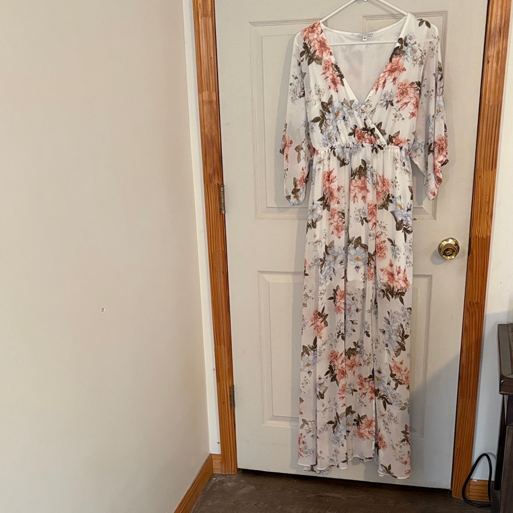 Baltic Born White Floral Maxi Dress